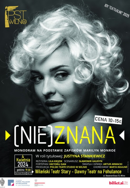 Monospektaklis ''(Ne)žinoma''. Pagal Marilyn Monroe užrašus