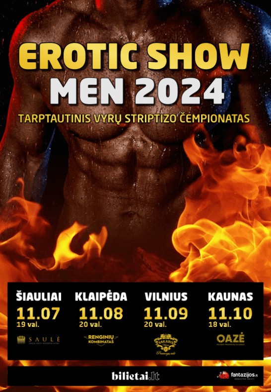 EROTICshowMEN 2024. Tarptautinis vyrų striptizo čempionatas